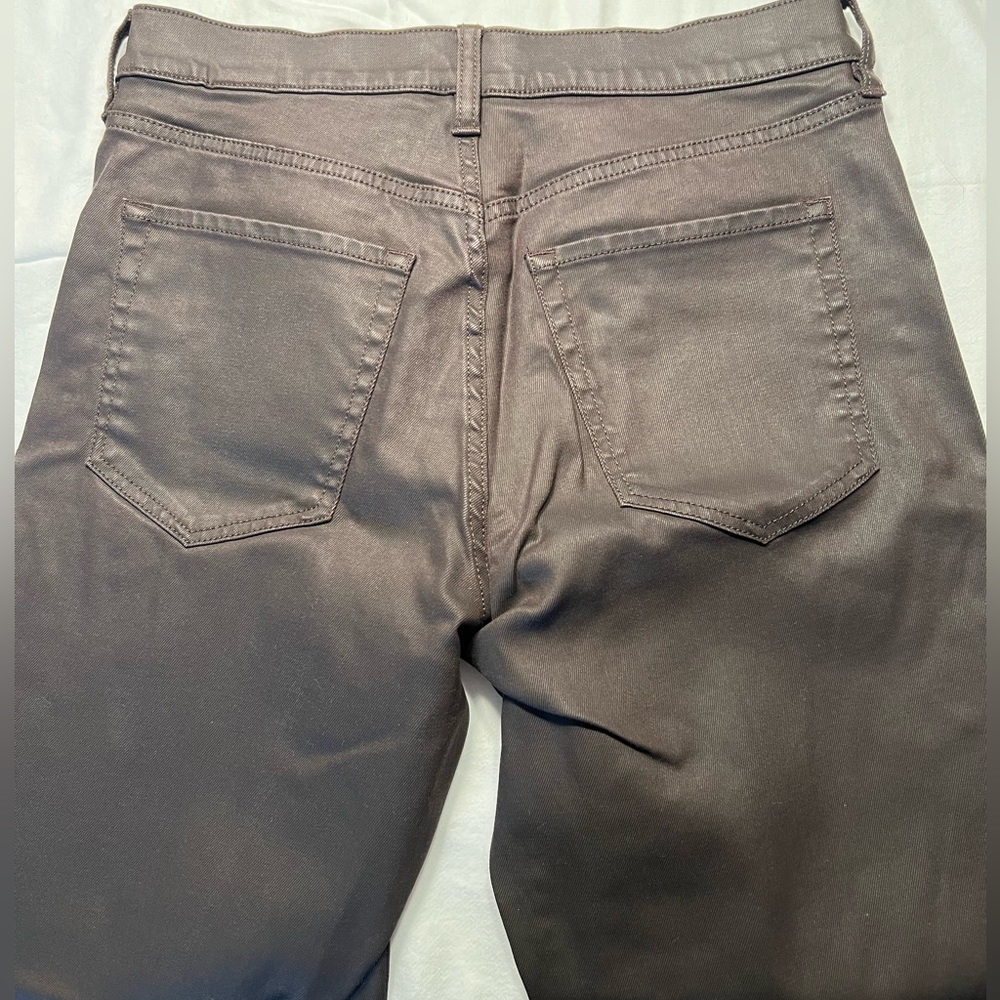 NWOT Banana Republic Straight Coated Jean Deep Chocolate Brown Button Closure 26 - Picture 6 of 7